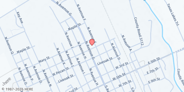 Map showing Worship Ministries at 507 Hackberry St., Clifton, TX