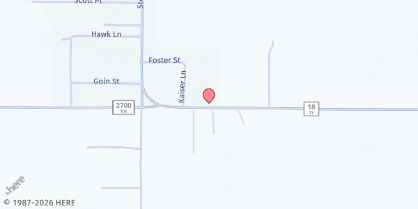 Map showing Eula United Methodist Church at 5810 FM603, Clyde, TX