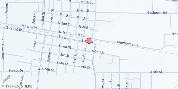 Map showing Love & Care Ministries (Clyde Campus) at 605 S. 1st St., Clyde, TX