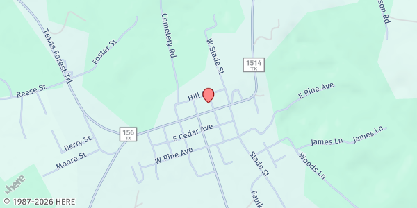 Map showing Care Share Mission at 21 Butler St, Coldspring, TX