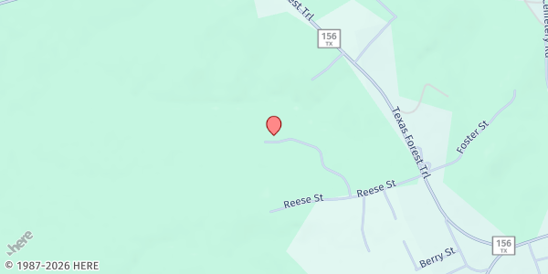 Map showing St. Galilee MBC Inc. - Food Distribution Site at State Highway 156, 100 Reese St., Coldspring, TX