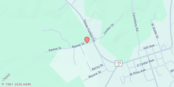 Map showing St. Galilee Missionary Baptist Church at 150 Reese St, Coldspring, TX