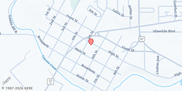 Map showing Comfort Table & Food Pantry at 513 High St., Comfort, TX