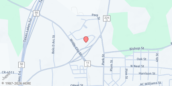 Map showing Bread of Life Food Pantry at 301 TX-224, Commerce, TX