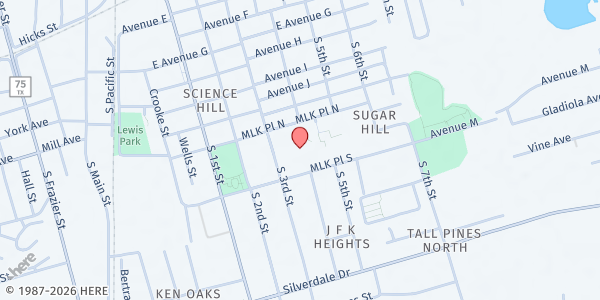 Map showing Booker T Washington High School Mobile Market at 507 Doctor M.L.K. Jr Pl. N. #0101, Conroe, TX