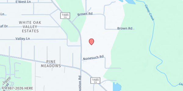 Map showing Caney Creek Cowboy Church at 17703 Nonesuch Rd., Conroe, TX