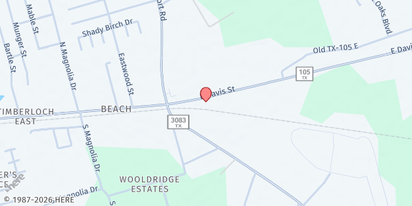 Map showing Christian Fellowship at Christian Fellowship 2705 E Davis St., Conroe, TX