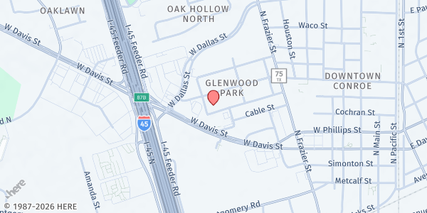 Map showing Community Assistance Center at 1022 McCall Ave., Conroe, TX