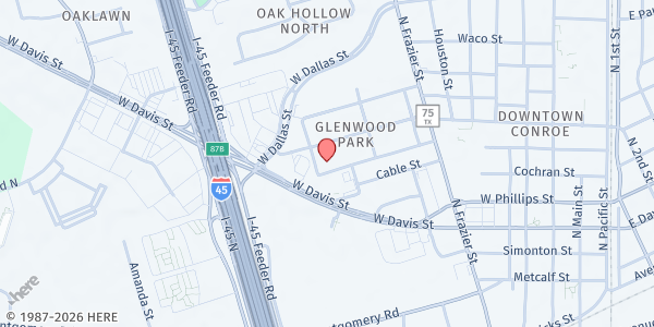Map showing Community Assistance Center - Conroe at 1022 McCall Ave., Conroe, TX