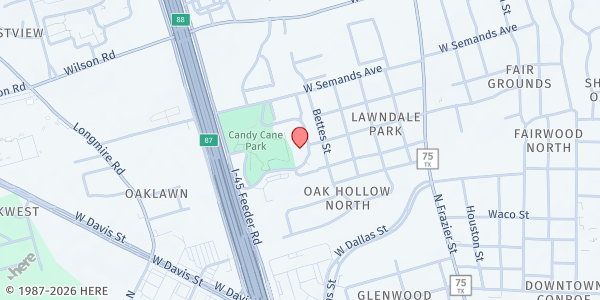 Map showing Conroe Senior Center at 1202 Candy Cane Ln., Conroe, TX