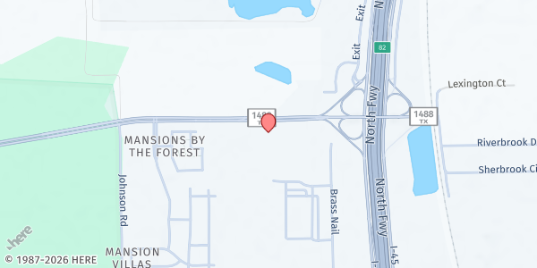 Map showing Grace Crossing Church Mobile Market at 105 Farm to Market Rd. 1488, Conroe, TX