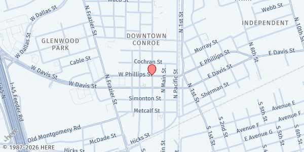Map showing Montgomery County Food Bank at , Conroe, TX