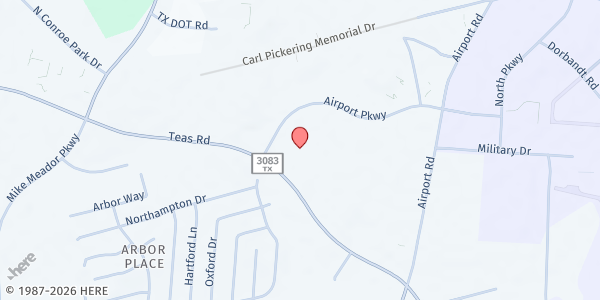 Map showing New Horizon Church of the Nazarene at 1201 N. FM 3083 East, Conroe, TX