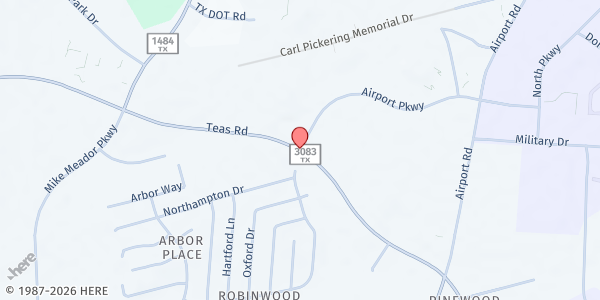 Map showing New Horizon Church of the Nazarene at 1201 FM 3083, Conroe, TX