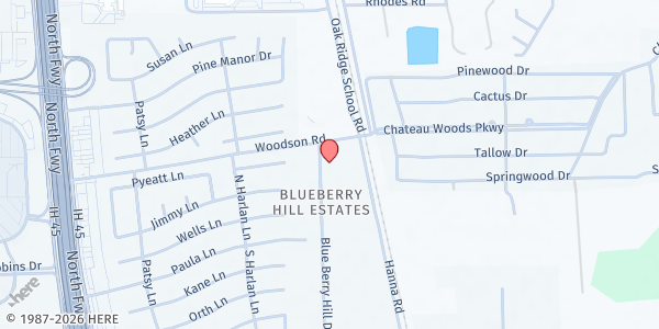 Map showing Nourishment for the Needy at 27350 Blueberry Hill St., #4, Conroe, TX