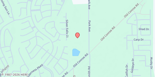 Map showing RCCG Christ the Rock Chapel at 14030 Park Ave., Conroe, TX