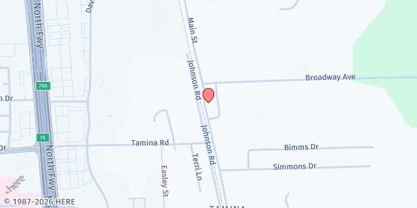 Map showing Tamina Community Center at 18955 Main St., Conroe, TX