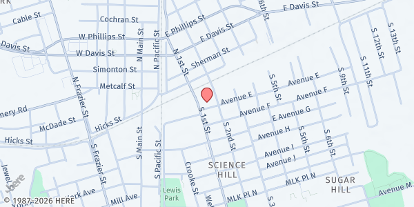 Map showing The Salvation Army - Conroe at 304 Avenue E, Conroe, TX