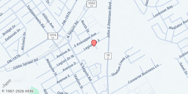 Map showing St. Monica Catholic Church - Food Pantry at 501 North St., Converse, TX