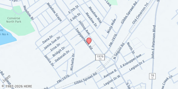 Map showing Widow's Mite Christian Outreach Ministry at 306 Toepperwein Rd., Converse, TX