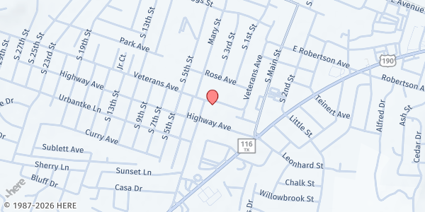 Map showing Copperas Cove Mobile Pantry at 1001 Georgetown Road, Copperas Cove, TX