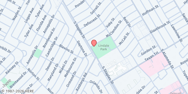 Map showing All Saints Terri M. Lee Food Pantry at 3026 S. Staples St., Corpus Christi, TX