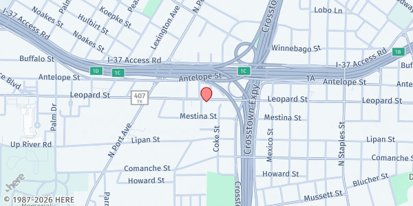 Map showing CC Metro Ministries – Loaves & Fishes Sign Up Location at 1919 Leopard, Corpus Christi, TX