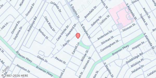 Map showing Church of Acts at 3811 Carroll Ln., Corpus Christi, TX