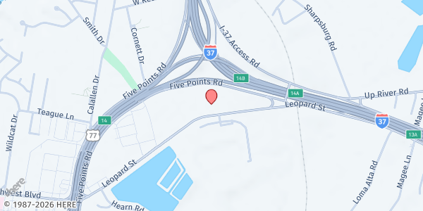 Map showing Church of Hope at 13024 Leopard St., Corpus Christi, TX