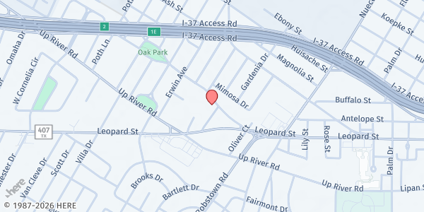 Map showing Church Unlimited-Westside at 3701 Mueller St., Corpus Christi, TX