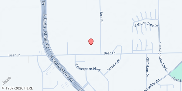 Map showing Coastal Bend Food Bank Mobile Distribution - Bear Lane at 5442 Bear Lane, Corpus Christi, TX