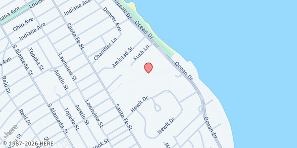 Map showing First Baptist Church Corpus Christi at 3115 Ocean Dr., Corpus Christi, TX