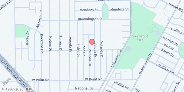 Map showing Friendship Baptist Church at 4726 Friendship Dr., Corpus Christi, TX