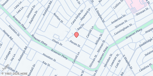 Map showing Generacion De Fe Church - G.D.F. at 3509 Cottonwood St, Corpus Christi, TX