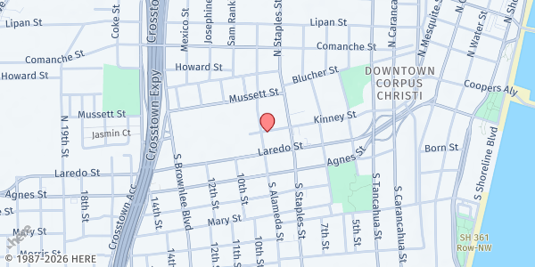 Map showing Good Samaritan Rescue Mission at 902 Nueces Bay Blvd., Corpus Christi, TX