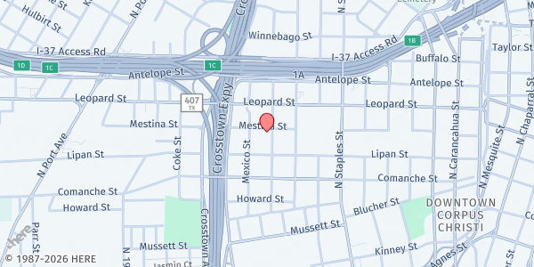 Map showing Salvation Army - Corpus Christi at 1804 Buford St., Corpus Christi, TX