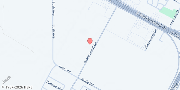 Map showing St. John Baptist Church Pantry at 5445 Greenwood Dr., Corpus Christi, TX