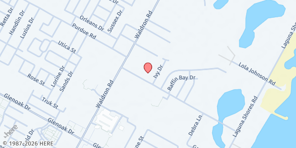 Map showing St. Paul the Apostle Works of Mercy at 2233 Waldron Rd., Corpus Christi, TX