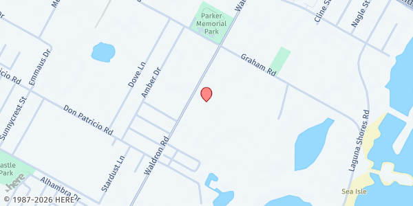 Map showing St. Peter's By the Sea at 1541 Waldron Rd., Corpus Christi, TX