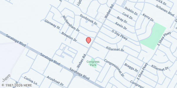 Map showing Trinity Church of the Nazarene at 6225 Weber Rd., Corpus Christi, TX