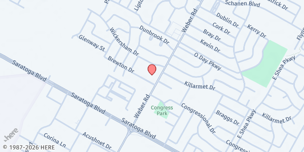 Map showing Trinity Church of the Nazarene Pantry at 6225 Weber Rd., Corpus Christi, TX