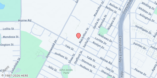 Map showing Wesley Community Center at 4015 Mac Arthur, Corpus Christi, TX