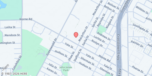 Map showing Wesley Community Center (Corpus Christi) at 4015 MacArthur St., Corpus Christi, TX