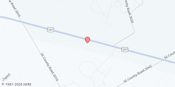 Map showing Hope To Go Pantry at Mildred Baptist Church at 5502 US-287, Corsicana, TX