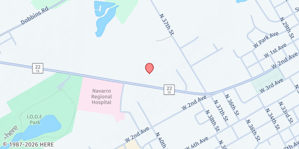 Map showing Immaculate Conception Catholic Church at 3000 E. State Hwy 22, Corsicana, TX