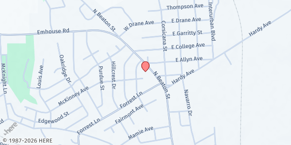 Map showing NORTHSIDE BAPTIST CHURCH at 2900 N. Beaton, CORSICANA, TX