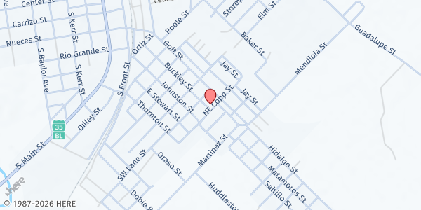 Map showing La Salle County Community Outreach at 707 Buckley St., Cotulla, TX