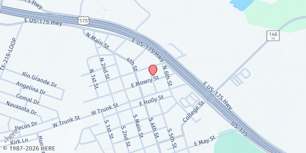 Map showing FBC Crandall at 400 E Mowry St, Crandall, TX