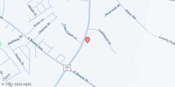 Map showing Harvest Church Crockett at 1403 E. Loop 304, Crockett, TX