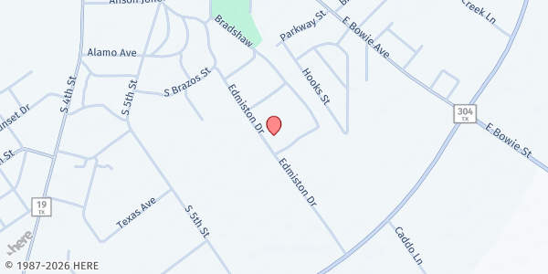 Map showing Piney Woods Lions Club at 1100 Edmiston Dr., Crockett, TX